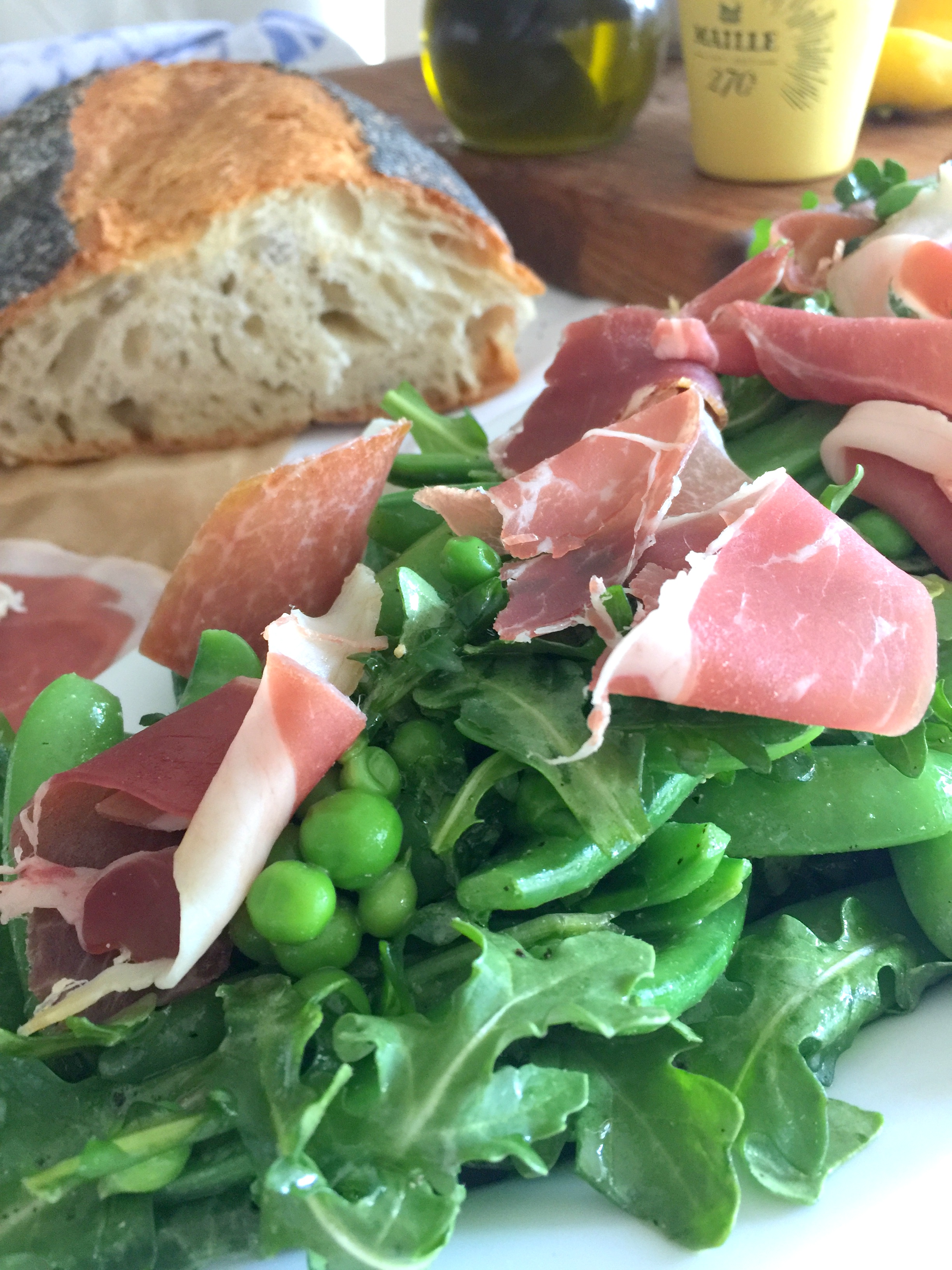 A Simple Spring Side: Prosciutto & Pea Salad
